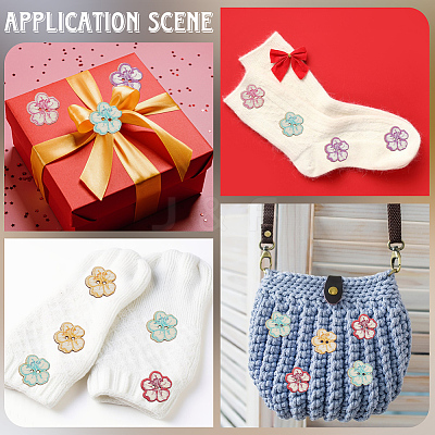 2 Bags Printed Wooden Buttons BUTT-GF0004-13-1