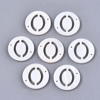 Natural Freshwater Shell Links Connectors X-SHEL-S276-120O-1