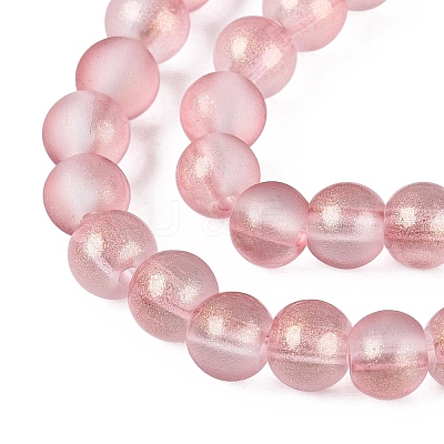 Frosted Transparent Glass Bead Strands GLAA-P065-6mm-09-1
