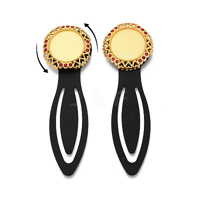 Alloy & Iron Bookmark Cabochon Settings PALLOY-N184-04G-1
