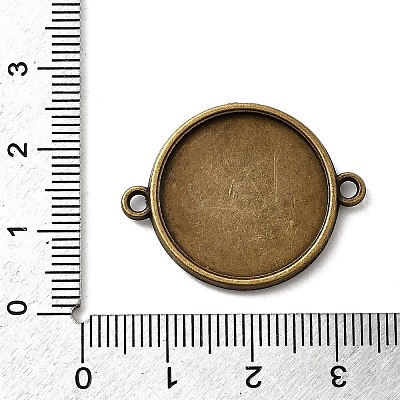 Flat Round Two-Sided Alloy Cabochon Connector Settings X-PALLOY-N0087-05AB-NF-1