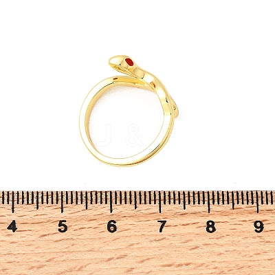 Brass Enamel Cuff Rings for Women RJEW-F188-04G-02-1