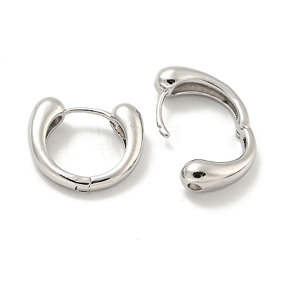 Brass Hoop Earrings EJEW-L211-010K-P-1