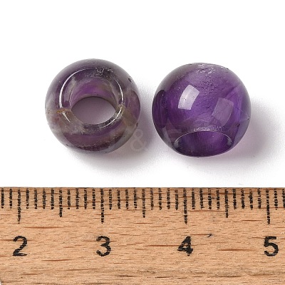 Natural Amethyst European Beads G-N342-03M-1