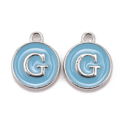 Platinum Plated Alloy Enamel Charms ENAM-S118-04G-P-1