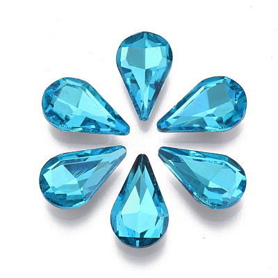 Pointed Back Glass Rhinestone Cabochons RGLA-T081-8x13mm-12-1