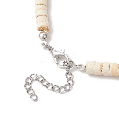 Natural Magnesite Heishi Beaded Necklaces NJEW-JN05308-02-1
