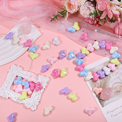 80Pcs 8 Colors Electroplate Opaque Acrylic Beads OACR-CA0001-24-1