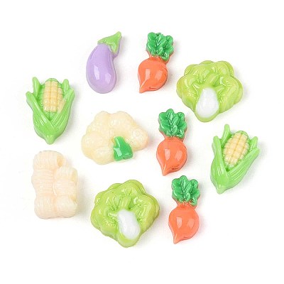 Vegetables Theme Opaque Resin Cabochons CRES-T025-25-1