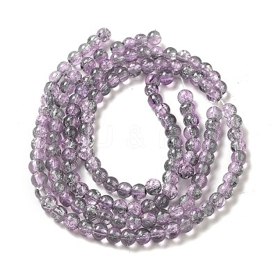 Spray Painted Crackle Glass Beads Strands CCG-Q002-6mm-02-1