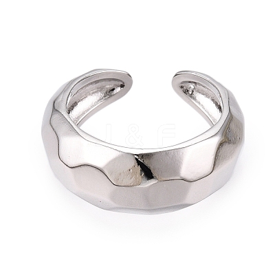 Brass Open Cuff Rings for Women RJEW-D016-08P-1