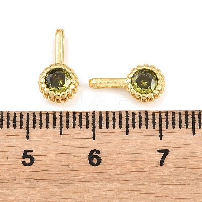 Brass Pave Cubic Zirconia Charms KK-K340-45G-03-1