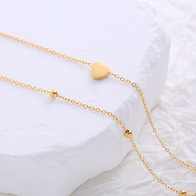 Beach Heart Shape Beaded Double Layer Bracelet and Anklet for Women PS4517-1