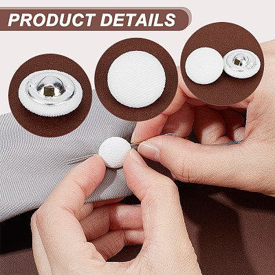100Pcs Cloth Shank Buttons BUTT-NB0001-72B-1