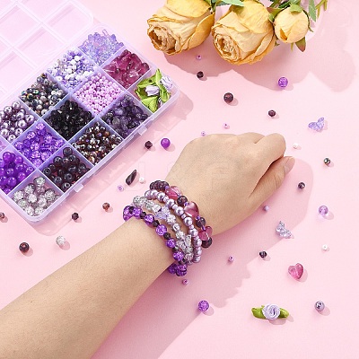DIY Glass Beads Jewelry Making Finding Kits DIY-YW0012-04A-1