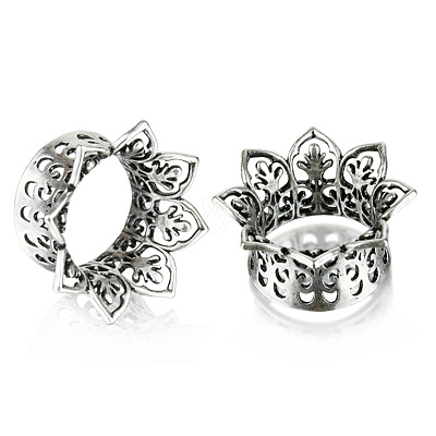 Hollow Out Flower Brass Alloy Ear Tunnels FS-WG7C815-08-1