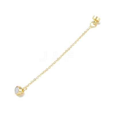 Brass Magnetic Clasp with Cable Safety Chain KK-F839-035G-1