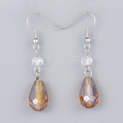 Electroplate Glass Dangle Earrings EJEW-JE03176-04-1