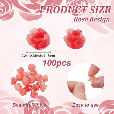 100Pcs Synthetic Coral Beads CORA-OC0001-03B-1