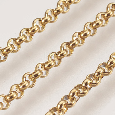 Ion Plating(IP) Handmade 304 Stainless Steel Rolo Chains STAS-P200-22G-1