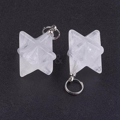 Natural Quartz Crystal Pendants G-E398-02J-1