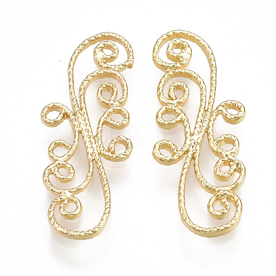 Brass Filigree Joiners Links KK-T038-73G-1