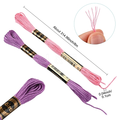 6Bundles Polyester Embroidery Floss OCOR-YW0001-25D-1