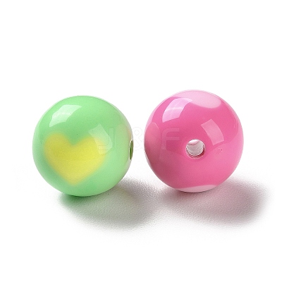 Two Tone Opaque Acrylic Beads X-SACR-I005-07C-1