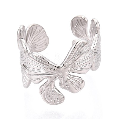 304 Stainless Steel Cuff Open Rings for Women RJEW-N052-12P-1
