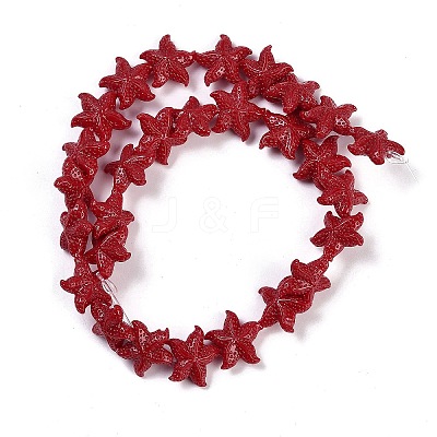 Synthetic Coral Dyed Carved Beads Strands CORA-K009-06B-04-1