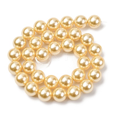 Electroplated Shell Pearl Beads Strands BSHE-G041-12mm-01-1