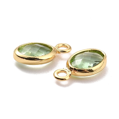 Eco-Friendly Brass with Glass Pendants KK-K268-01Q-1