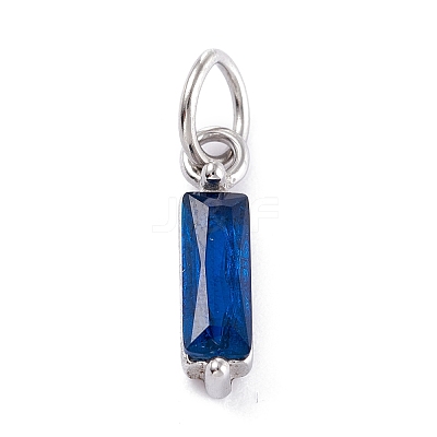 304 Stainless Steel Cubic Zirconia Pendants STAS-E487-21P-08-1