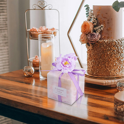 Clear PVC Candy Gift Packaging Boxes with Ribbon & Artificial Flower CON-TAC0001-20E-1