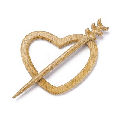 Heart Wood Brooches JEWB-C010-06-1