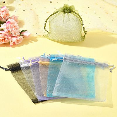 50Pcs Organza Bags Jewellery Storage Pouches Wedding Favour Party Mesh Drawstring Gift OP-FS0001-05F-1