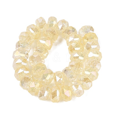 Electroplate Transparent Crackle Glass Beads Strands EGLA-Q135-01A-B03-1