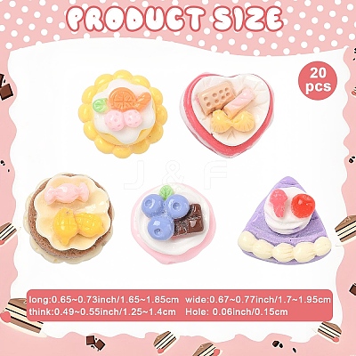 20Pcs Opaque Resin Beads RESI-YW0006-26-1