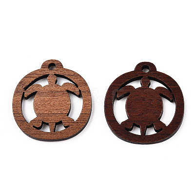 Natural Walnut Wood Pendants WOOD-T023-23-1