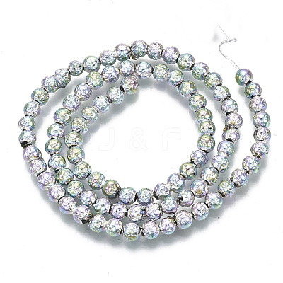 Electroplated Natural Lava Rock Beads Strands G-S352-30A-03-1