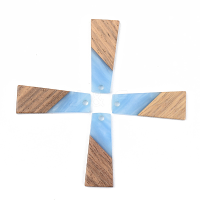 Opaque Resin & Walnut Wood Pendants X-RESI-S389-040A-C01-1