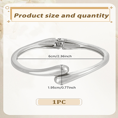 1Pc Teardrop Alloy Cuff Bangles BJEW-LP0015-26P-1