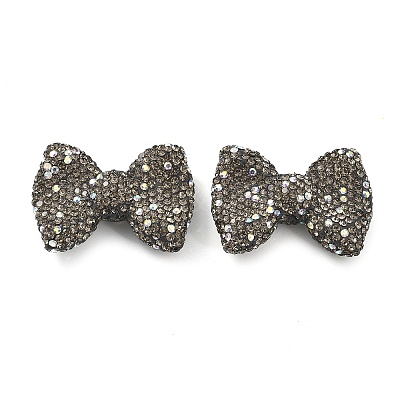 Bowknot Shape Polymer Clay Rhinestone Beads CLAY-NH0001-05A-1