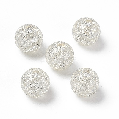 Transparent Crackle Acrylic Bead OACR-H019-02B-1