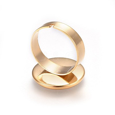 Ion Plating(IP) Adjustable 201 Stainless Steel Finger Rings Components STAS-G187-01G-16mm-1