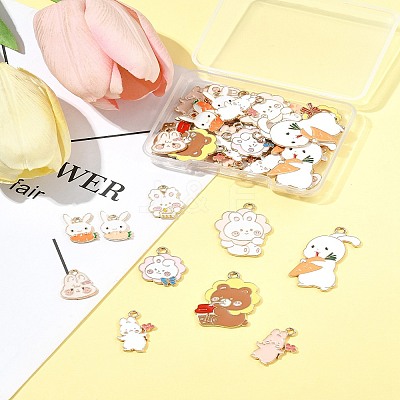 40Pcs Alloy Enamel Pendants ENAM-FS0002-40-1