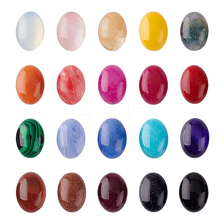 40Pcs 20 Styles Gemstone Cabochons G-GA0001-77-1