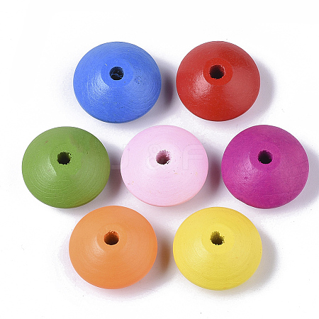 Spray Painted Natural Maple Wood Beads X-WOOD-T019-29-1
