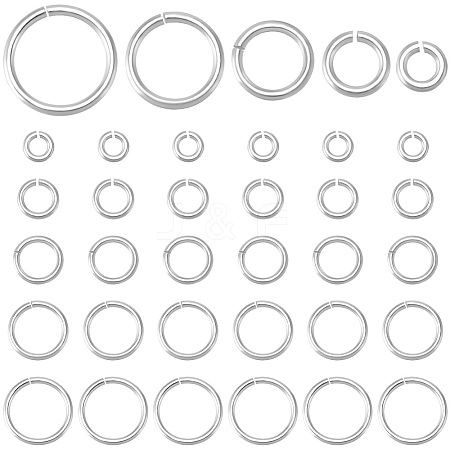 50Pcs 5 Styles 925 Sterling Silver Open Jump Rings STER-BBC0006-19-1