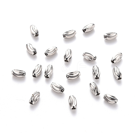 Non-Tarnish 201 Stainless Steel Corrugated Beads LS-X-STAS-S103-16A-P-1